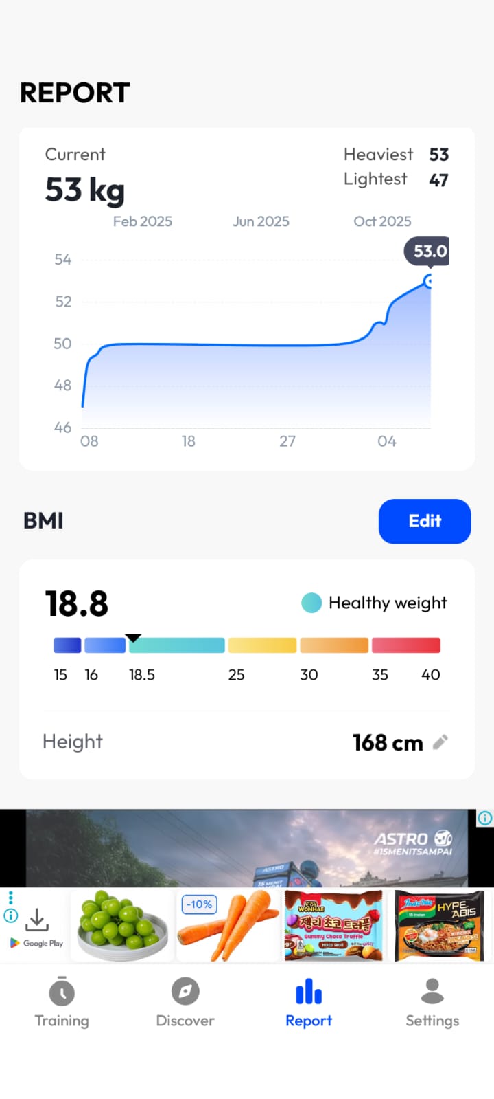 Workout app annual summary, part 1